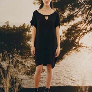 chantelle-abito-mare-caftano-voile-goffrato-colore-nero