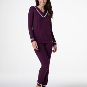 lovable-pigiama-scollo-a-v-costina-art- L0DN3-colore-vinaccia