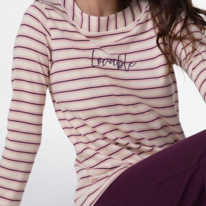 lovable-pigiama-puro-cotone-interlock-art-L0E9B-colore-vinaccia-casacca-a-righe