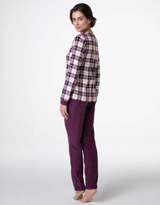 lovable-pigiama-micropile-tartan lovable-pigiama-micropile-tartan-art-L0E9F-colore-vinaccia