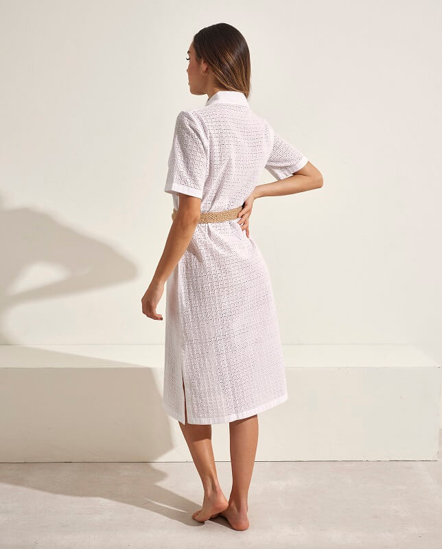 selmark-abito-mare-stile-camicia selmark-abito-mare-stile-camicia-puro-cotone-art-BC133-colore-bianco
